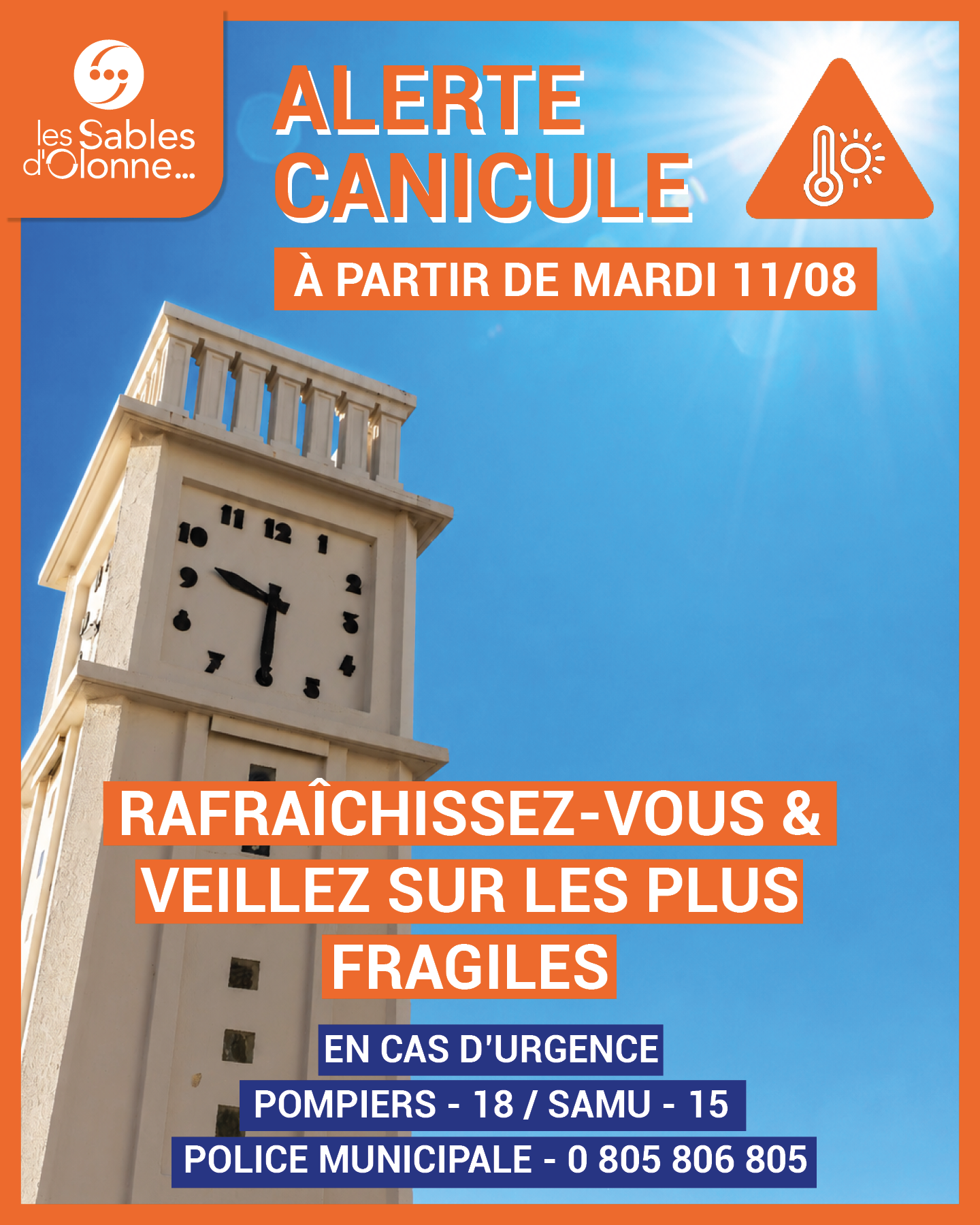 alerte canicule les sables