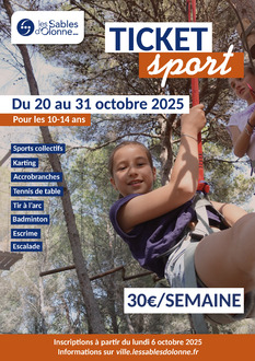 Ticket Sport Octobre 2025